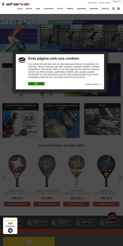 Captura de la portada de starvie.com