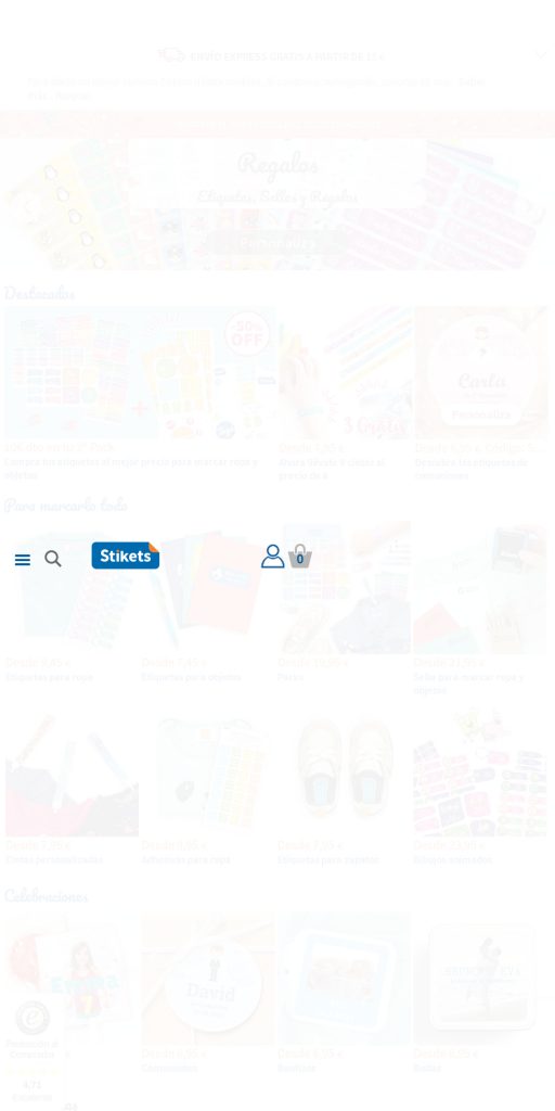 Captura de la portada de stikets.es