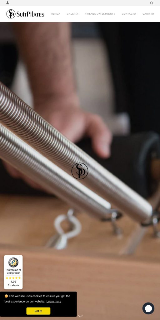 Captura de la portada de suitpilates.com