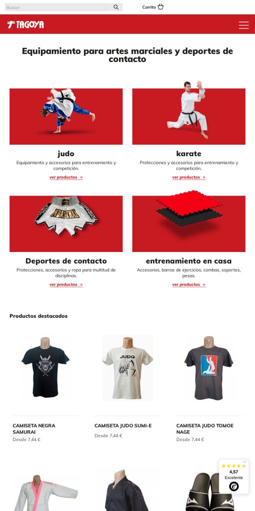 Captura de la portada de tagoya.com
