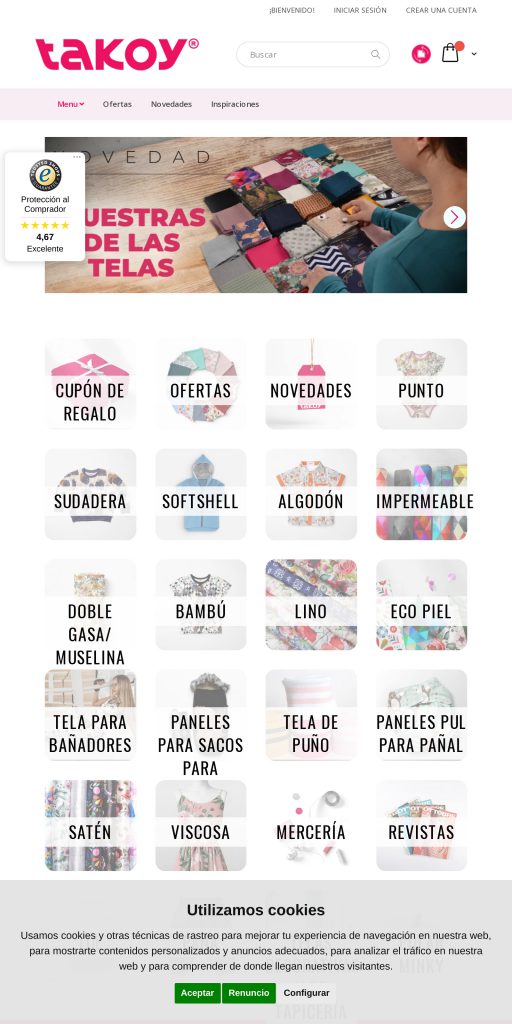 Captura de la portada de takoy.es