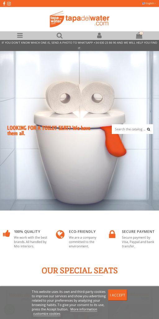 Captura de la portada de tapadelwater.com