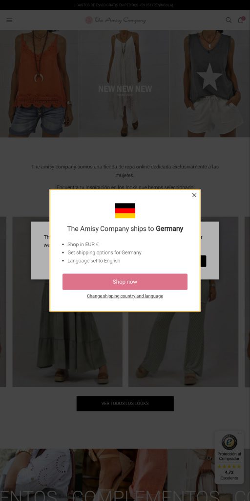 Captura de la portada de theamisycompany.com