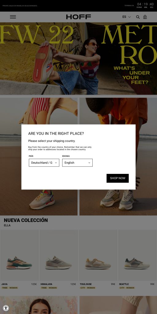 Captura de la portada de thehoffbrand.com