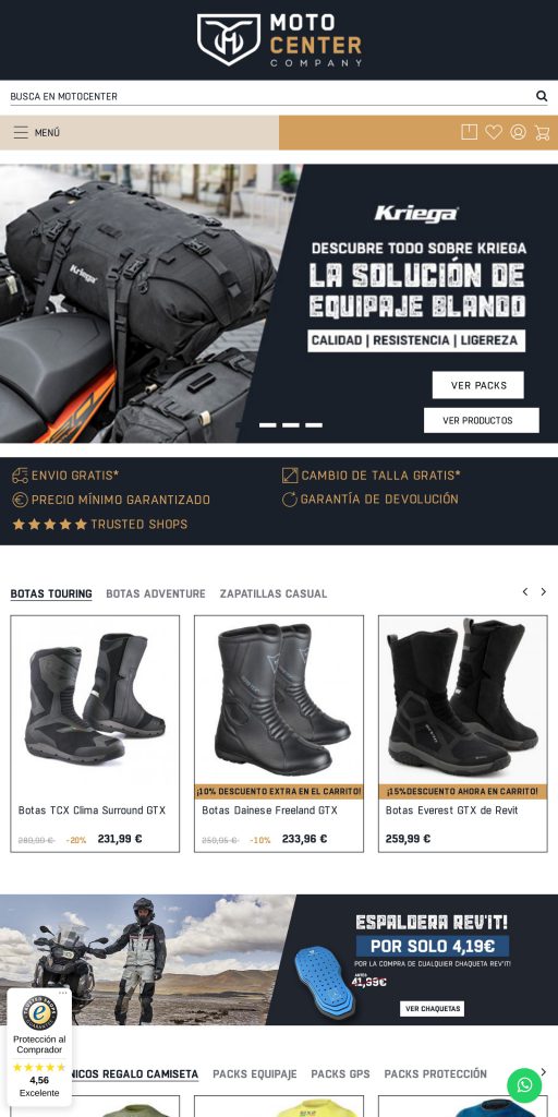 Captura de la portada de tiendamotocenter.com