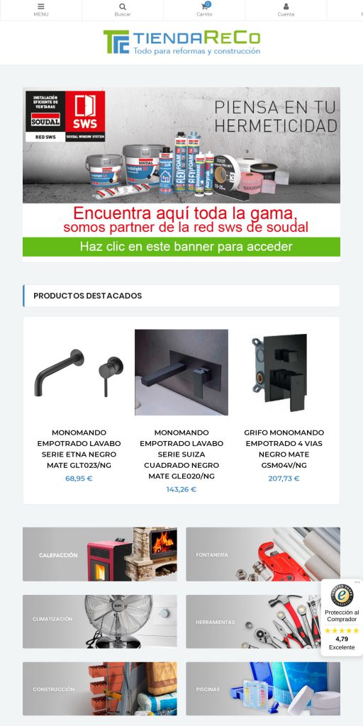 Captura de la portada de tiendareco.com