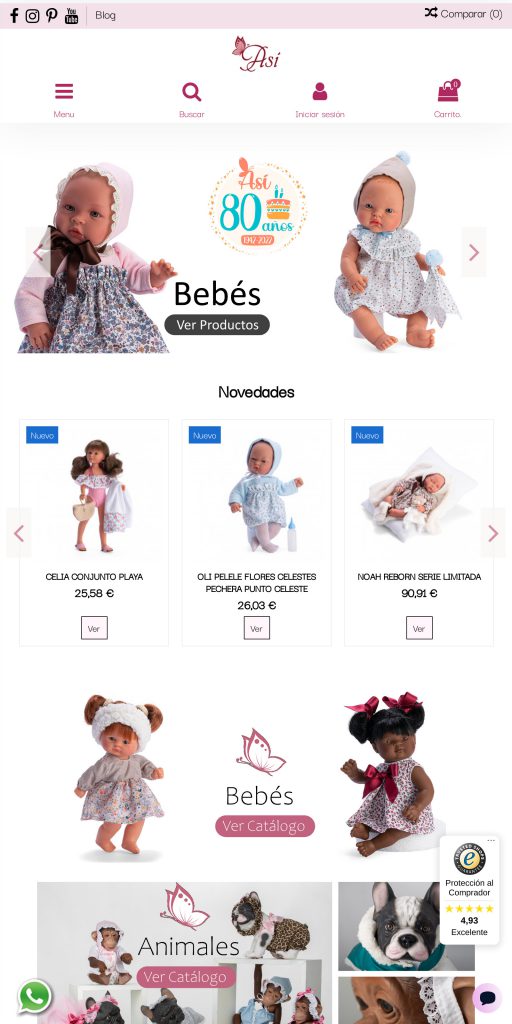 Captura de la portada de tiendas-asi.com
