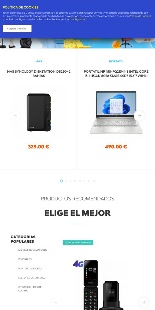 Captura de la portada de tiendatr.com