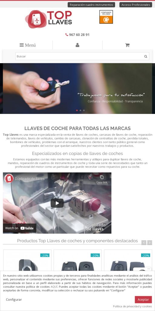 Captura de la portada de topllaves.com