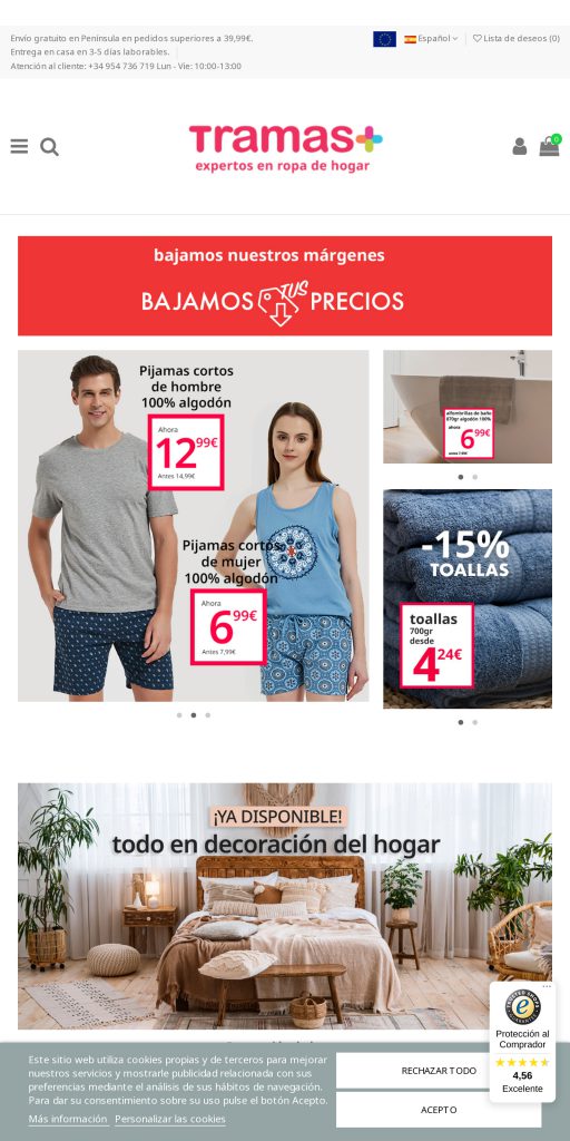 Captura de la portada de tramasmas.com