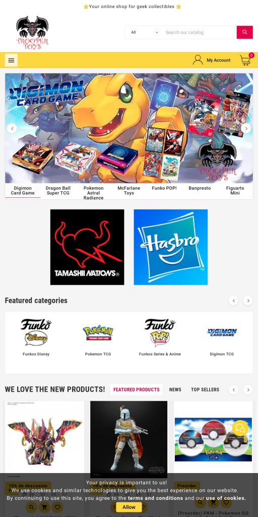 Captura de la portada de troopertoys.com