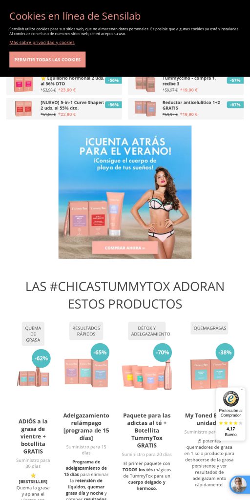 Captura de la portada de tummytox.es