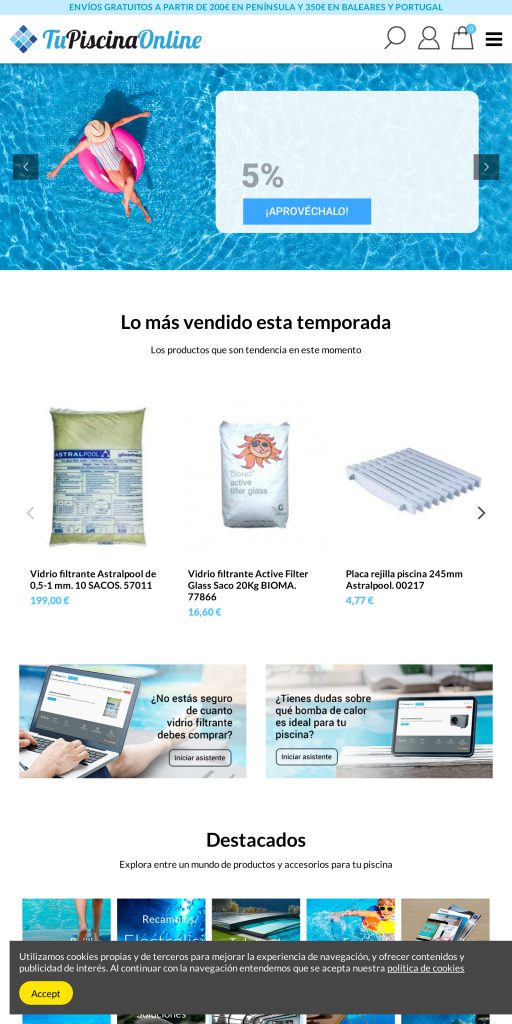Captura de la portada de tupiscinaonline.com