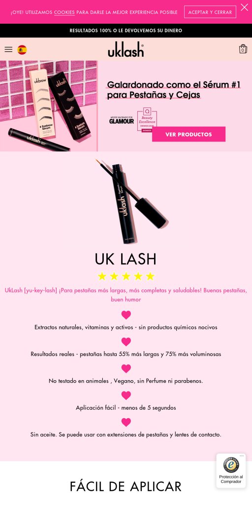 Captura de la portada de uklash.es