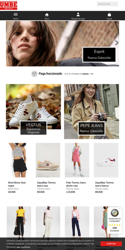 Captura de la portada de umbemoda.es