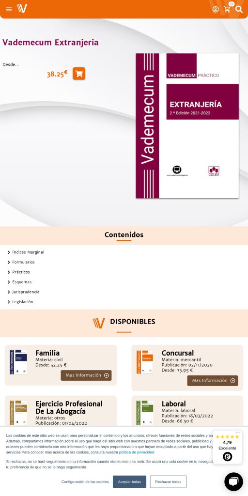 Captura de la portada de vademecumlegal.es