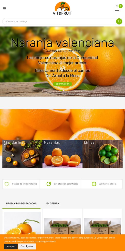 Captura de la portada de vitandfruit.com