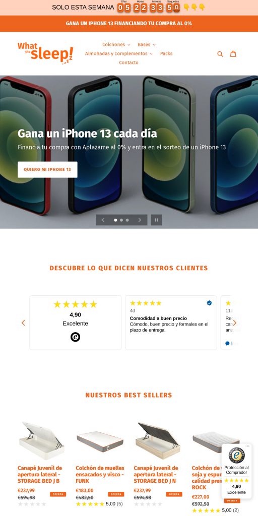 Captura de la portada de whatthesleep.shop