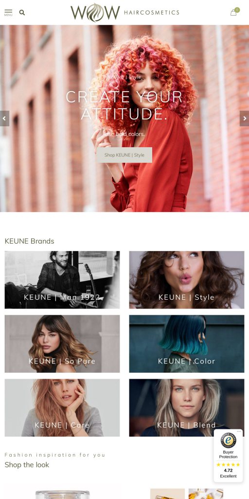 Captura de la portada de wowhaircosmetics.com