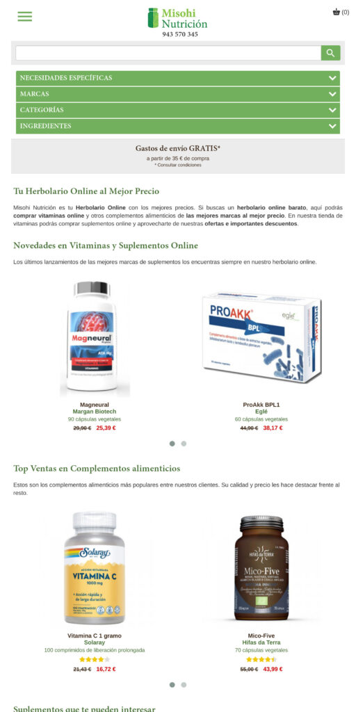 Captura de la portada de misohinutricion.com