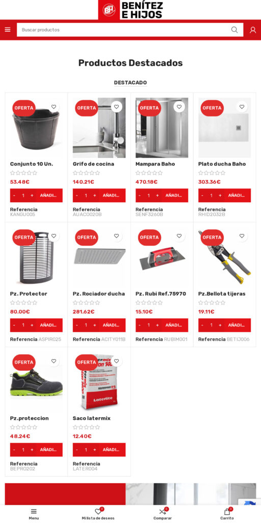 Captura de la portada de tienda.benitezehijos.com