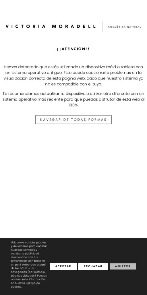 Captura de la portada de victoriamoradell.com