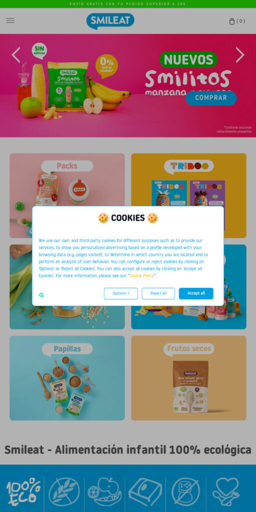 Captura de la portada de smileatbaby.com