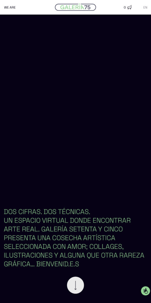 Captura de la portada de galeria75.com