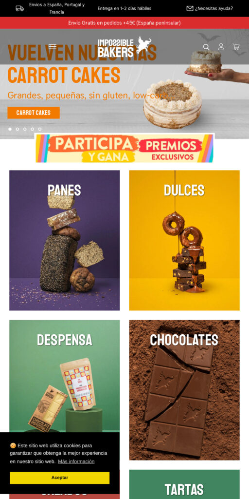 Captura de la portada de impossiblebakers.com