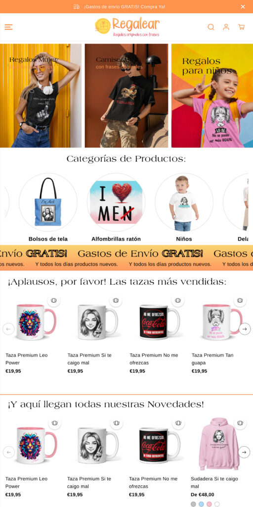 Captura de la portada de regalear.com