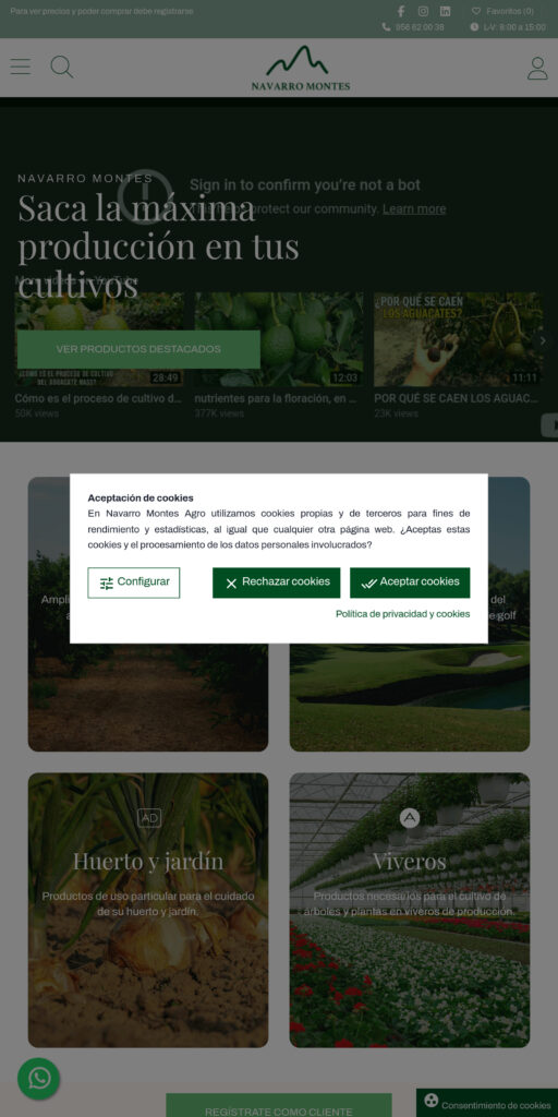 Captura de la portada de navarromontes.com