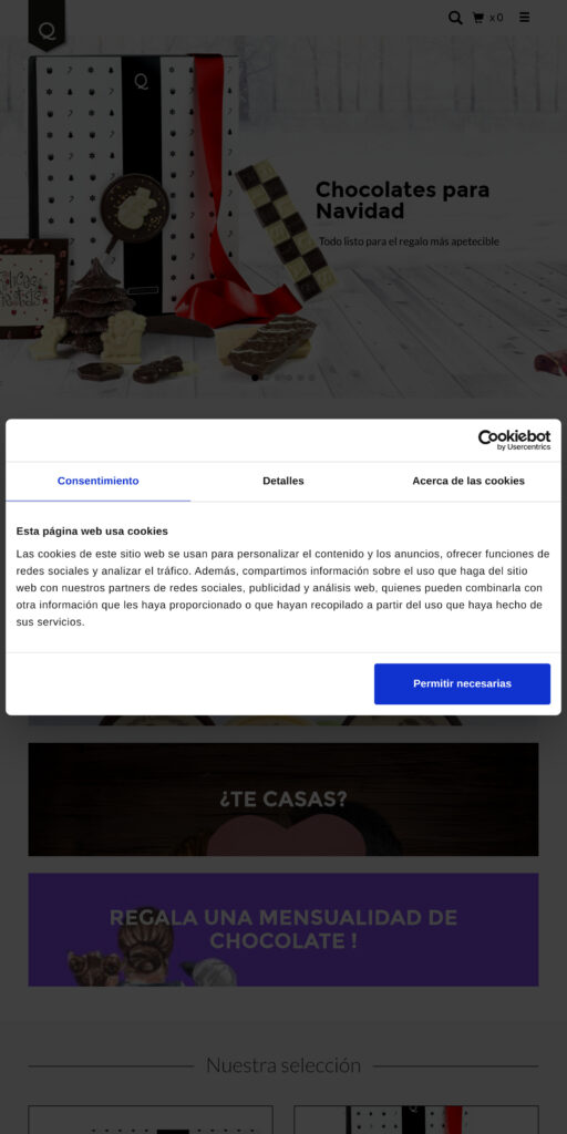 Captura de la portada de quierochocolate.com