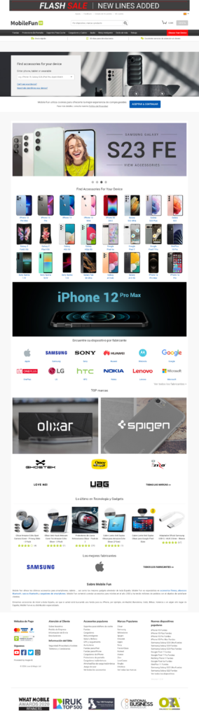 Captura de la portada de mobilefun.es